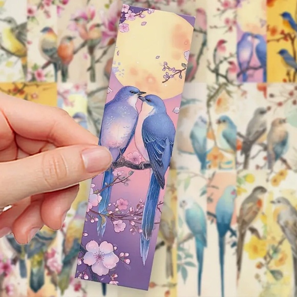 (61) Hand-Painted Artistic Bird Bookmark Set of 10 - Unique Aesthetic Designs - Picture 2 of 10